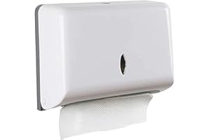 IDEAL SWAN Dispensador Papel Secamanos Comerciales Dispensador de Toallas de Papel de Mano a Pared para Baño Cocina, Plegada en C, admite 200 Papel, sin taladrar, Blanco