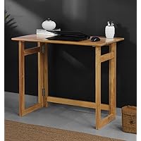 Solid Wood Folding Study Table – Laptop, Computer, PC, Writing Foldable Desk for Home & Office – Space Saving, Easy to Store,