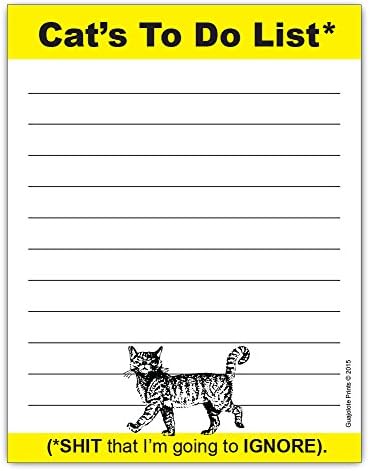 Guajolote Prints Shit I'm Going To Ignore - Things To Do Pad- Funny Housewarming Gift For Cat Lady