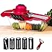 Produktbild Gemüsehobel 5-in-1 Multi-funktion Gemüseschneider Mandoline Gemüsehobel, Obst- und Käse-Cutter, 5 austauschbare Klingen + Gemüsehalter +Lebensmittelbehälter+ Stoßbrett + Blade Aufbewahrungsbox