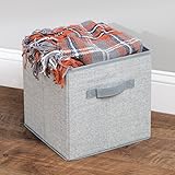 mDesign 2er-Set Aufbewahrungsbox Stoff – Stoffkiste mit Griffen für den Kinderschrank oder Kleiderschrank – als Spielzeugkiste – groß, mit jeweils 26,67 cm x 26,67 cm x 27,94 cm - 3