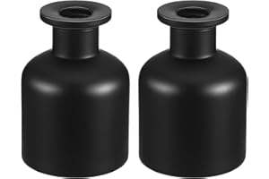 Healifty 2 Botellas Difusoras De Vidrio Vacías 6.6X6.6X3.9 Pulgadas Contenedor De Aromaterapia Para Hogar Oficina Spa Meditación Con Accesorios Para Varillas De Rattan