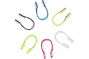 PRYON 6 Pcs Nose Clips Swimming Kids,Noses Clip Plugs Swim Pool Pad Diving Noseclip Protection Peg Training Protections Protector Waterproof Silicone Vents Select Swimmings Stuffy Colorful,for Kid Adult