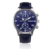 Juliyues Herren Armbanduhr Leder,Retro Männer Analog-Quarzuhr Geschäfts Uhren mit Lederarmband Analog Quarz Armbanduhren