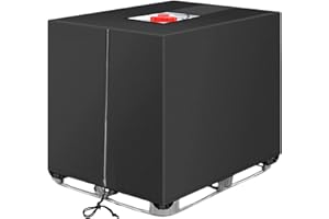 EKQSGLC IBC - Funda para depósito de IBC, 600D IBC, 1000 L, resistente al agua, con cremallera, resistente a la intemperie, tela Oxford, 120 x 116 x 100 cm, color negro