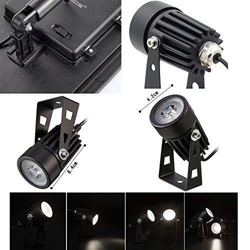 Keynice 2 pack Lampe Solaire Waterproof Extérieur Spot à LED Extérieur / Etanche pour Paysage, Arbre, Voie, Jardin, Terrain, Pelouse, Allée et Garage comme,etc - 8