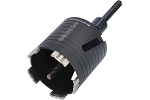 BTEC – Diamant Dosensenker 82 mm mit M16-Aufnahme + 80 mm Nutzlänge – Dosenbohrer für Mauerwerk, Kalksandstein, Ziegel, Poroton, Putz uvm. – Diamant Bohrkrone inkl. Zentrierbohrer + SDS-Plus Adapter
