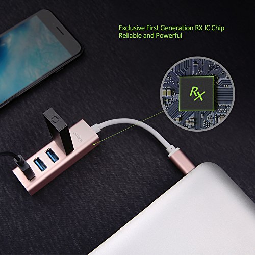 OMARS USB C Hub auf 4 Port USB 3.0 Type C Hub für New Macbook, Macbook Pro 2016, Google ChromeBook Pixel 2015, usw. - 4