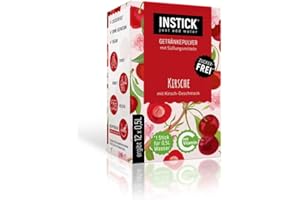INSTICK JUST ADD WATER Instick Napój instant, bez cukru, o smaku wiśni, 12 saszetek, na 12 x 0,5 l, proszek do przygotowania napoju, wegański, niskokaloryczny, z witaminą C, aromatyzowany