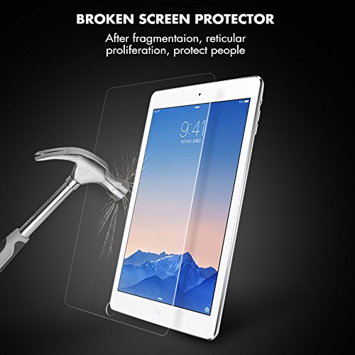 iPad Air folie Panzerglas folie,aiMaKE iPad Air 2 schutzfolie | Panzerglas Displayschutzfolie für iPad Air / Air 2 | 99% HD Ultra-klar glasfolie - 4