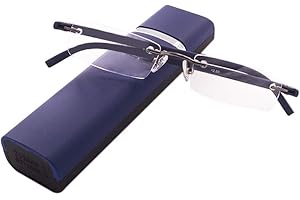 KoKoBin Lunettes de lecture ultralégères TR90 sans monture avec étui à lunettes Aide à la lecture pour hommes et femmes