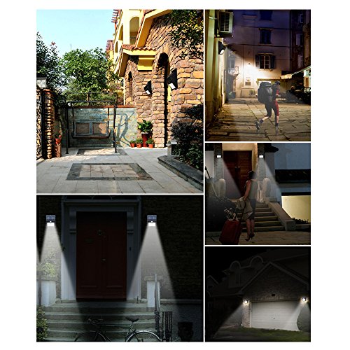 Bewegungs Solarlampe, 20 LEDs Solar Leuchte Sicherheits Bewegungssensorlicht, wetterfeste Sicherheits-Wandleuchte mit 2 intelligenten Modi für Außenwand, Garten, Auffahrt, Treppen und Eingänge [2er Pack] - 7