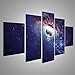 Produktbild Bild Bilder auf Leinwand XXL Bild Poster Leinwandbild Wandbilder Kunstdruck 5-teilig BGA Sterne Galaxy Weltall Erde