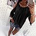 Produktbild LnLyin Damen Lose Asymmetrisch Sweatshirt Pullover Bluse Oberteile Oversized Tops T-Shirt Schwarz L