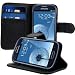 Produktbild kwmobile Hülle für Samsung Galaxy S3 Mini i8190 - Wallet Case Handy Schutzhülle Kunstleder - Handycover Klapphülle mit Kartenfach und Ständer Schwarz