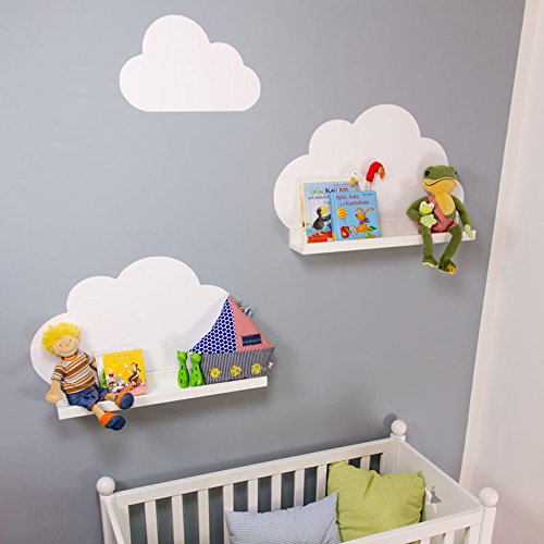 Wandtattoo Wolken passend für deine IKEA Ribba / Mosslanda / Mosslanda Bilderleisten (Farbe Weiß) – Babyzimmer Kinderregale - 3