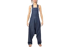 FANTAZIA Salopette sarouel denim doux leger Dina - Taille S au XXXL Bleu