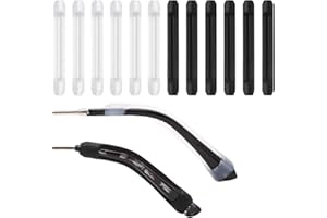 FIBOUND 6 Paar Brillen Ohrbügel, Brillen Ohrpolster, Silikon Brillen Ohrenkissen, Gläser Ohrhaken, Anti Rutsch Brille Ohrhaken, Silikon Antirutsch Überzüge für Brillenbügel (Schwarz, weiß)