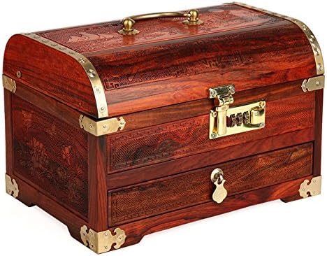 password locking jewelry box/Quality Chinese antique red rosewood storage box/ solid wood treasure box