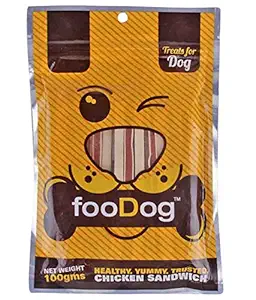 FooDog Chicken Sandwich Dog Treats 100gms Pet Snack Dog Treat Dry Pet Food