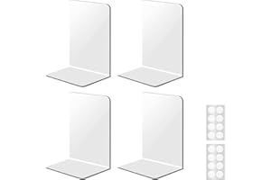 Gsakskdsap 4 Pcs Sujeta Libros Estanteria, 10x10x13 cm Sujetalibros Acrílico Transparente, Antideslizante Resistente Organizador Libros Adecuado para Escritorio, Oficina, Escuela, Biblioteca