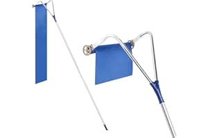 Todeco Tetto Neve Pala, Neve Rastrello Rimozione Attrezzo, con Regolabile telescopico Maniglia 170-650cm, con 2 Ruot, tessuto oxford 450 * 42cm
