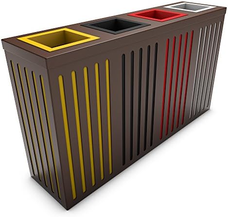 poubelledirect Waste Bin for Office Bin 90 Litre, Colour: Charcoal, 4 Buckets Home (Yellow, Brown, Red, White – Orion 4 x 90/100L