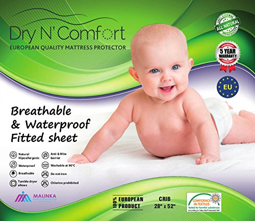 WHITE Terry Baby Crib Cot Toddler MATTRESS PROTECTOR Pad Cover 140 x 70 x 16 cm + FREE COLOR OVERLAY GIFT! Premium Quality Hypoallergenic Waterproof Fitted Sheet Cotton 5 Years Warranty! Money Back Guarantee! (Pink)
