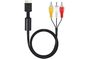 Gamer Gear RCA to Composite Cable - RCA AV to composite Converter Cable for Classic PS1 PS2 PS3 Consoles - 1.8m / 6ft Audio and Video RCA Cable for TV Games