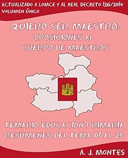 QUIERO SER MAESTRO: Oposiciones al Cuerpo de Maestros - Temario Educación Primaria: Resúmenes del Tema 01 al 25 para la Comunidad de Castilla-La Mancha