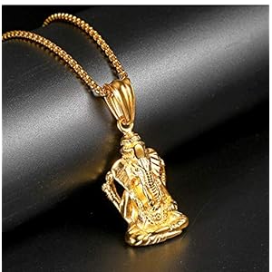 Daesar Stainless Steel Necklace for Men Punk Retro Elephant Gold Necklaces Men