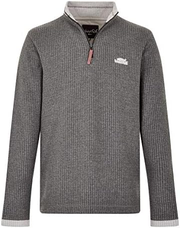 Newark 1/4 Zip Grid Fleece Washed Black