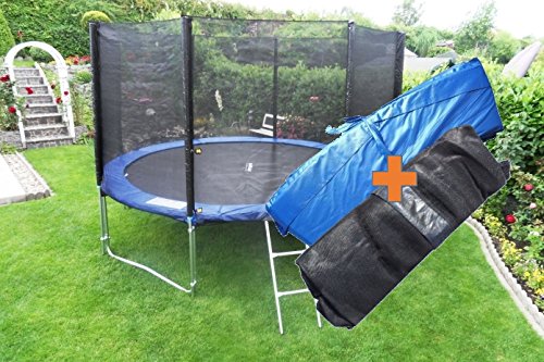 Trampolin Randabdeckung + Sicherheitsnetz 6 Stangen 366 cm Ø - 2