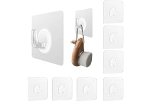 HUOBERR Klebehaken Transparent,20 Stück Magischer Haken,Stark Haftend Klebehaken Für Badezimmer Küche (Max Lagergewicht 5kg)