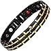 Produktbild Fenglig Armband für Männer Magnet Armband für Arthritis Schmerzlinderung Karpaltunnel Herren Armband Schwarz Gold Magnetisch Negativ Ionen Armband,Black