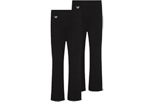 LISTERS SCHOOLWEAR Pack of 2 - Girls Jersey School Trousers Pull Up Slim Leg School Uniform Butterfly Pendant Ages 3-16y