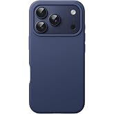 JETech Silicone Case for iPhone 17 Pro, Dark Blue | Silky Soft Touch, Shockproof Protective Case, Scratch Resistant, Microfib
