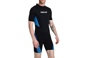 HOMELECT Combinaison Shorty Suit pour Hommes 3mm Néoprène Combinaison de Plongée Protection UV Garde Chaud Combinaisons Surf Costume De Plongée en Apnée Maillot