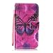 Produktbild Nancen Huawei G Play Mini / Honor 4C (5 Zoll) Hülle Case Handyhülle Brieftasche Etui Lederhülle Schutzhülle Abdeckung Bookstyle Klappcase mit 2 Kartenslots 1 Wallet Tasche Handgelenk Seil Magnetverschluss Bracket-Funktion Full Silikon Weich Innenschale Gemaltes Muster [Schwarzer Schmetterling]