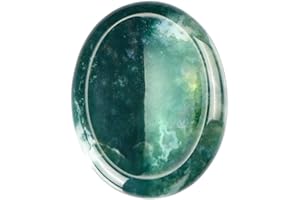 PANDIUI23 Kamienie do zmartwień, omszony agat kamień na kciuk, kamień troskliwy do kryształowego kciuka, kamień kciukowy do równoważenia Reiki, terapia, medytacja (agat mchy)