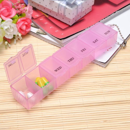 SODIAL(R) 1 Stueck 7 Tage Woechentlich Box Organizer Case Faecher Medizin Vitamin Lagerung Reisen - 2