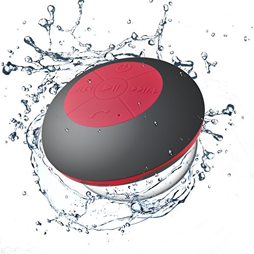 NeuftechÂ® Altoparlante Cassa Speaker Bluetooth Impermeabile da Doccia Portatile con Microfono Incorporato per iPhone e Smartphone Android e Tablet PC, ecc (rosso)