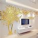 Produktbild HYRL 3D Crystal Acrylpaar Baum Wandaufkleber Wohnzimmer TV Hintergrund Wand, Originalität Aufkleber Geschenk (Silber-Links),XXL