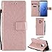 Produktbild CreWin Hülle Kompatibel mit Samsung Galaxy S9 Hülle Lederhülle Ledertasche Sonnenblume Mandala Muster Schutzhülle PU Leder Flip Case Silikon Tasche Magnet Standfunktion Etui- Rosegold