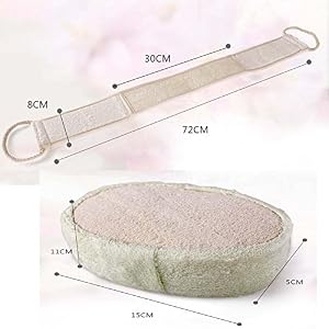 Solid Color Washing Supplier Set with Loofah Bath Towel and Sponge - Image 2