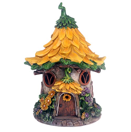 Solar Powered beleuchtet Fairy gelb Cottage/Dwelling Garten Ornament