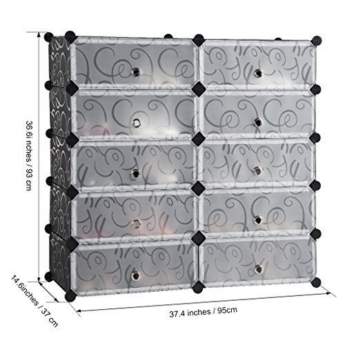 LANGRIA Schuhschrank 10 Kubus Schuhregal Regalsystem Garderobenschrank für Kleidung, Schuhe, Spielzeug und Bücher - 6