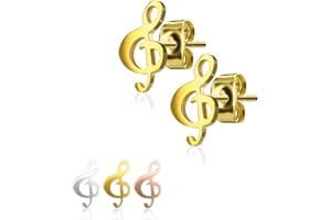 ‎TREUHELD Treuheld® Ohrringe mit Notenschlüssel | 3 Farben | Ohrstecker