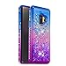 Produktbild IDLEHOUR Hülle für Samsung Galaxy S9, Premium Soft TPU Gel-Schutzhülle Stoßfest, Flexible Silikon-Schutzhülle Treibsand Silikon Bumper Schutz Tasche Schale Antikratz Backcover, Blau lila