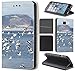 Price comparison product image Coverfix Premium Huawei P8 Lite Model 2017 Protective Case Cover Skin PU Leather Flip Case 1557 Vögel Meer Berge